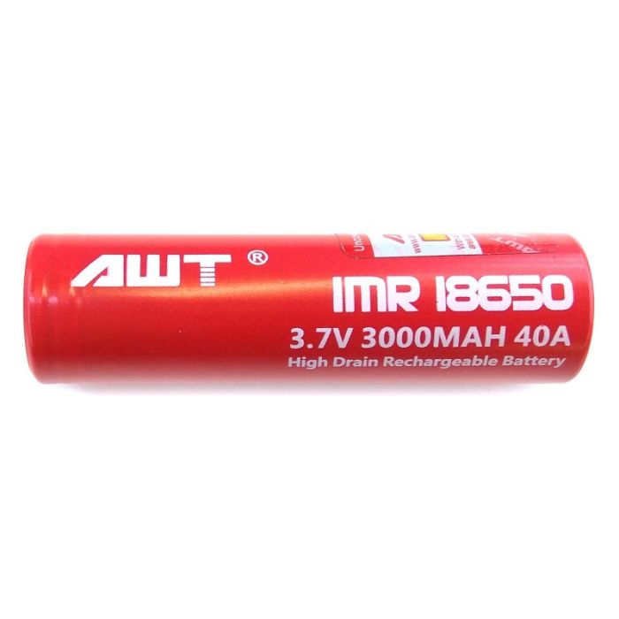 Акб AWT 18650 для электронных сигарет 3000mAh/40A