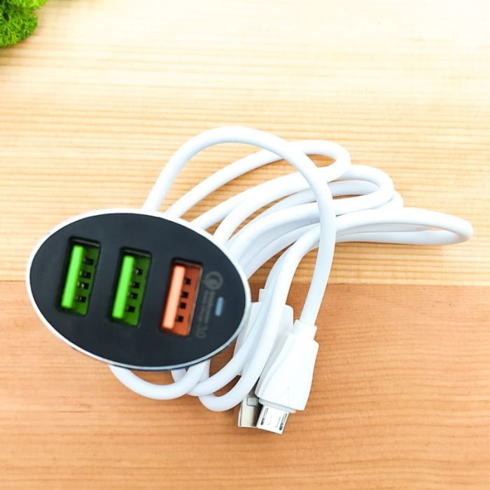 Автомобильное зарядное устройство с поддержкой быстрой зарядки QC3.0 на 3USB + Micro USB LDNIO C703Q