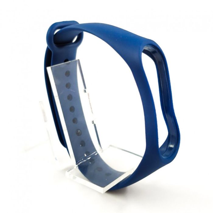 Силиконовый ремешок браслет для Mi Band 3/4 Dark Blue