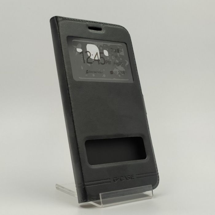 Кожаный противоударный чехол-книжка G-CASE Samsung Galaxy J7 Black