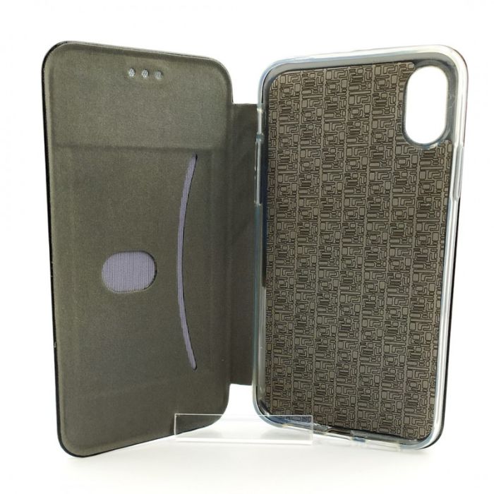 Кожаный противоударный чехол-книжка Hoco iPhone X/Xs Black (Черный)