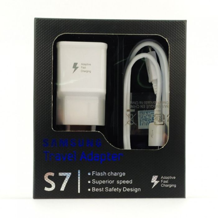 Сетевое зарядное устройство с кабелем Micro USB Samsung (1USB/2A) Fast Charge