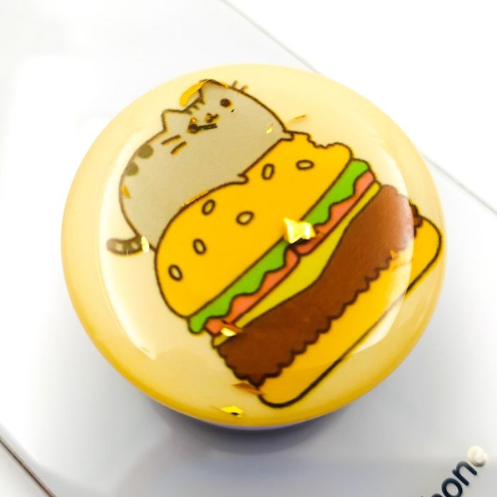 Держатель для телефона PopSocket Burger Cat glitter