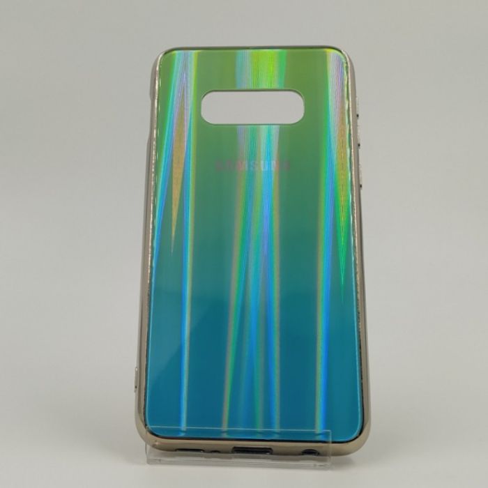 Стеклянный чехол Gradient case Samsung S10E aquamarine