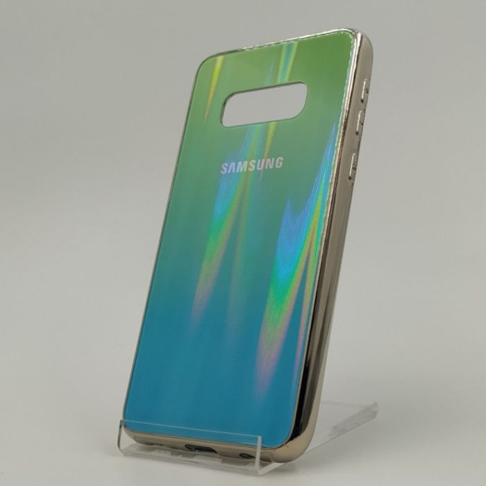 Стеклянный чехол Gradient case Samsung S10E aquamarine