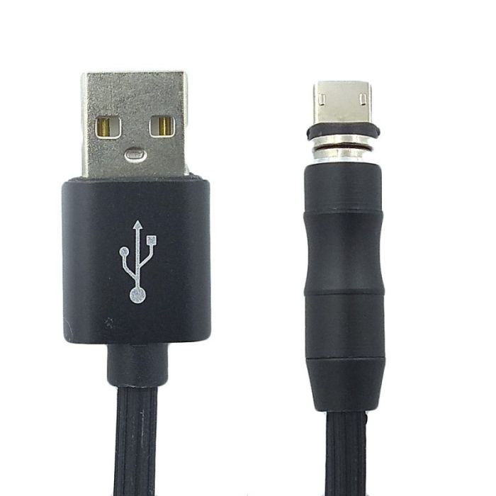 Кабель Magnetic 360 USB - MicroUSB усиленный Black (Черный)