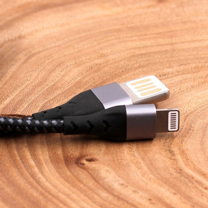 Кабель USB двухсторонний в нейлоновой оплетке Lightning Borofone BU11