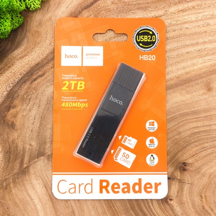 Картридер MicroSD/SD HOCO HB20 Black