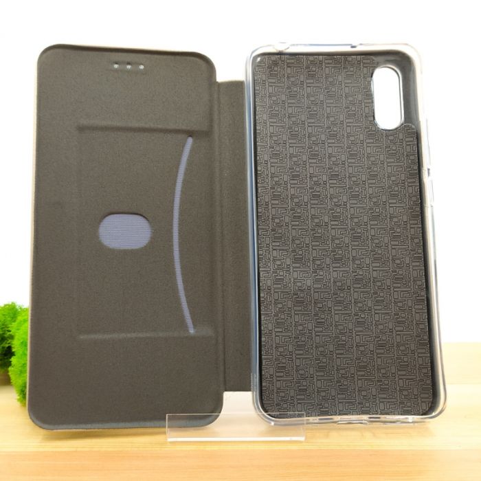 Кожаный противоударный чехол-книжка Hoco Xiaomi Redmi9a Gold