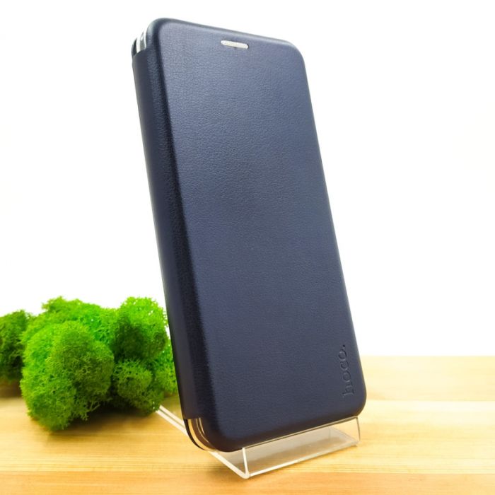 Кожаный противоударный чехол-книжка Hoco Xiaomi Redmi9a Navy Storm