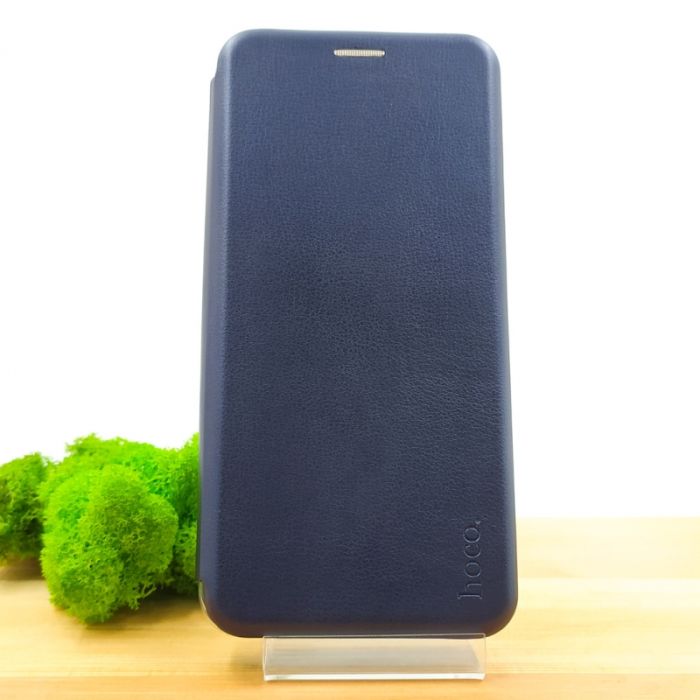 Кожаный противоударный чехол-книжка Hoco Xiaomi Redmi9a Navy Storm