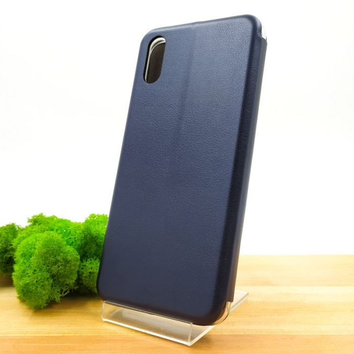 Кожаный противоударный чехол-книжка Hoco Xiaomi Redmi9a Navy Storm