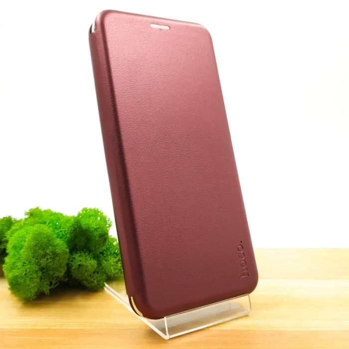 Кожаный противоударный чехол-книжка Hoco Xiaomi Redmi9a Ruby