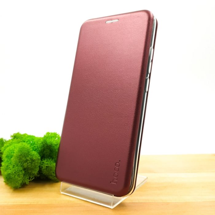Кожаный противоударный чехол-книжка Hoco Xiaomi Redmi9a Ruby