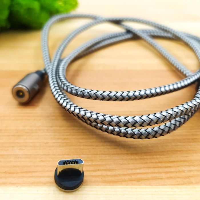 Магнитный USB-Micro USB кабель в тканевой оплетке Remax RC-095m