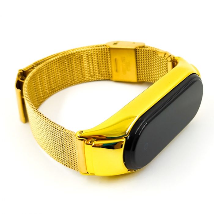 Металлический ремешок-браслет TCCG для Mi Band 5 Gold