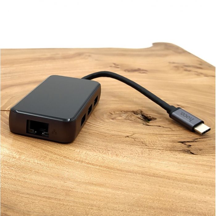 Многофункциональный хаб концентратор Type-C 6в1 (USB 3.0/HDMI/PD/RJ45)Ho