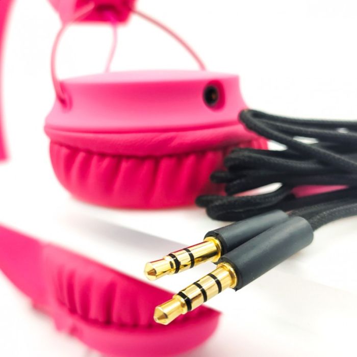 Накладные проводные наушники с микрофоном NIA A1 Pink