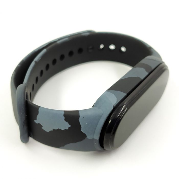 Силиконовый ремешок-браслет TCCG для Mi Band 5 Camouflage gray