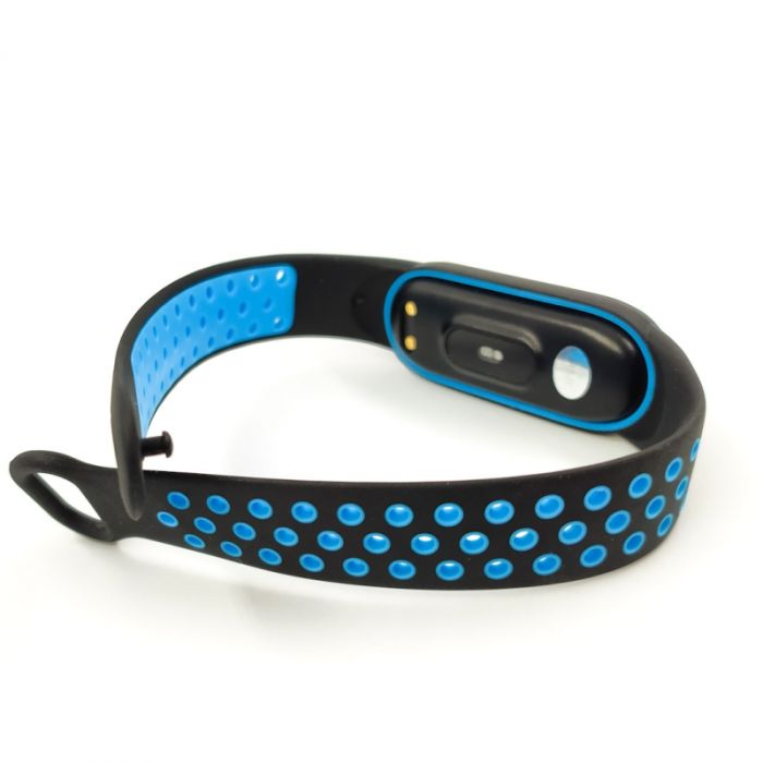 Силиконовый ремешок-браслет TCCG для Mi Band 5 Black-Blue
