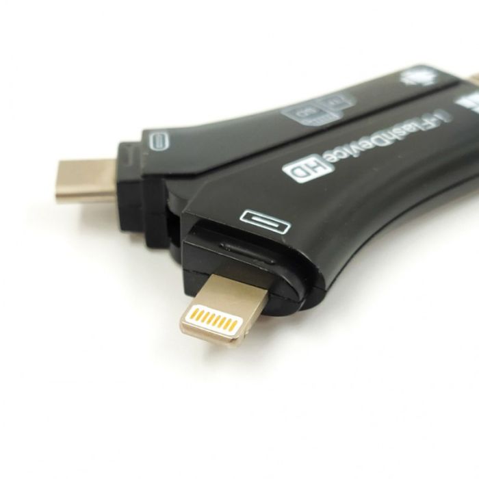 Универсальный  картридер 4in1 (Lightning/Type-C/Micro USB/usb)