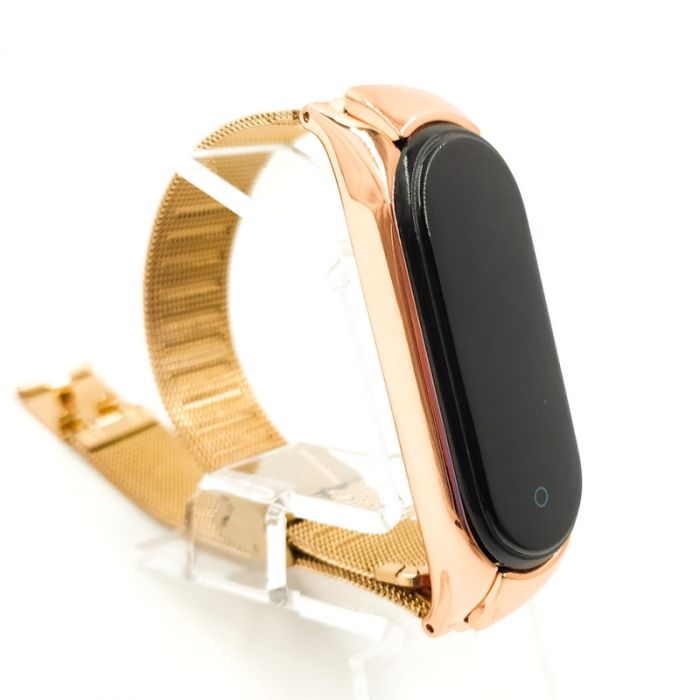 Металлический ремешок-браслет TCCG для Mi Band 5 Rose Gold