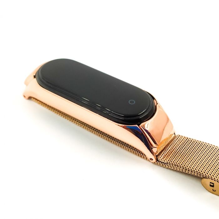 Металлический ремешок-браслет TCCG для Mi Band 5 Rose Gold