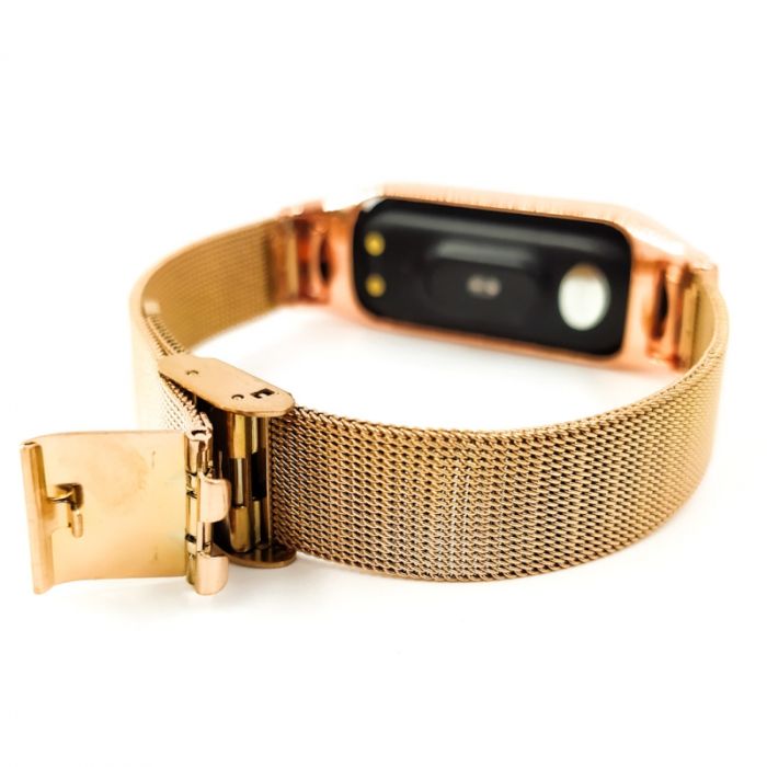 Металлический ремешок-браслет TCCG для Mi Band 5 Rose Gold