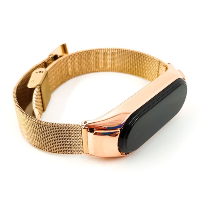 Металлический ремешок-браслет TCCG для Mi Band 5 Rose Gold