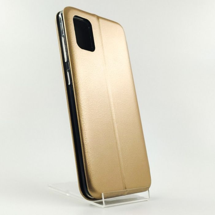 Кожаный противоударный чехол-книжка Hoco Case Samsung A31 Gold