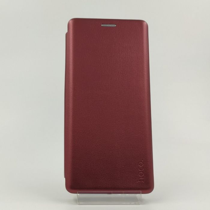 Кожаный противоударный чехол-книжка HOCO Xiaomi Redmi Note8t Ruby
