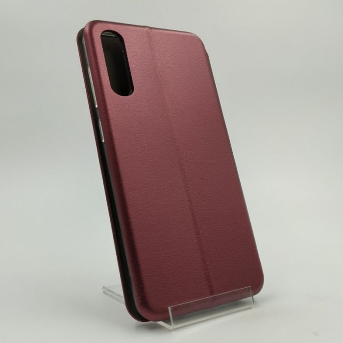 Кожаный противоударный чехол-книжка Wing Samsung A70 Ruby