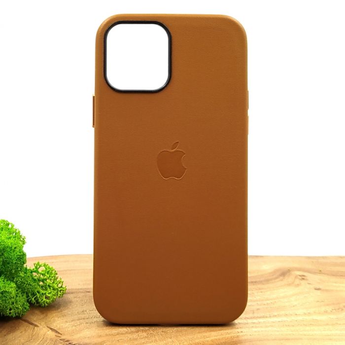 Оригинальный кожаный чехол-накладка Molan Leather Case для IPHONE 12(6.1) Brown