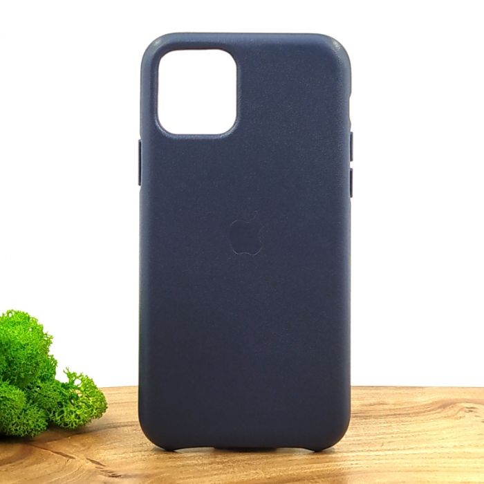 Оригинальный кожаный чехол-накладка Molan Leather Case for Apple iPhone 11 Pro Blue