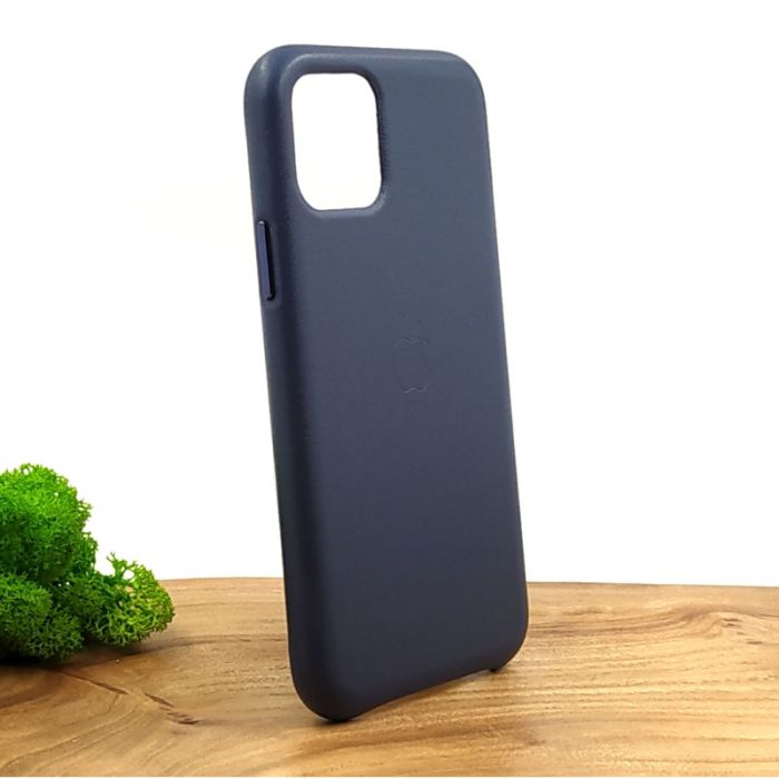 Оригинальный кожаный чехол-накладка Molan Leather Case for Apple iPhone 11 Pro Blue