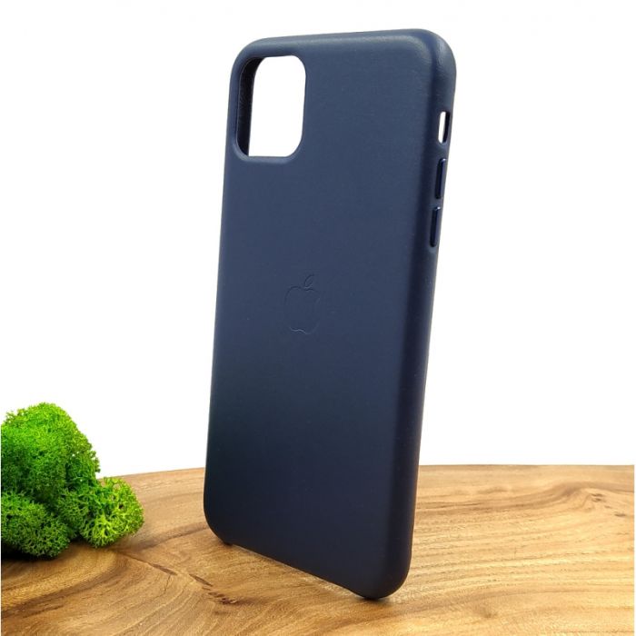 Оригинальный кожаный чехол-накладка Molan Leather Case for Apple iPhone 11 Pro max Blue