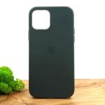 Оригинальный кожаный чехол-накладка Molan Leather Case for Apple iPhone 12 Pro Pine green