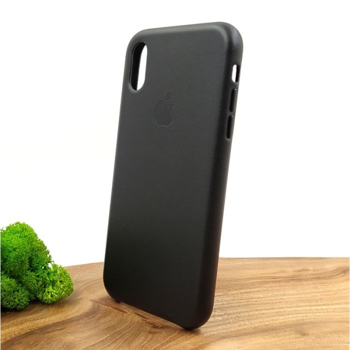 Оригинальный кожаный чехол-накладка Molan Leather Case for Apple iPhone XR Black