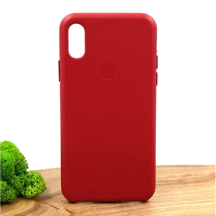 Оригинальный кожаный чехол-накладка Molan Leather Case for Apple iPhone XS Red