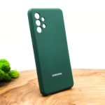 Оригинальный матовый чехол-накладка Silicone Case для SAMSUNG A32 4G Blue Green