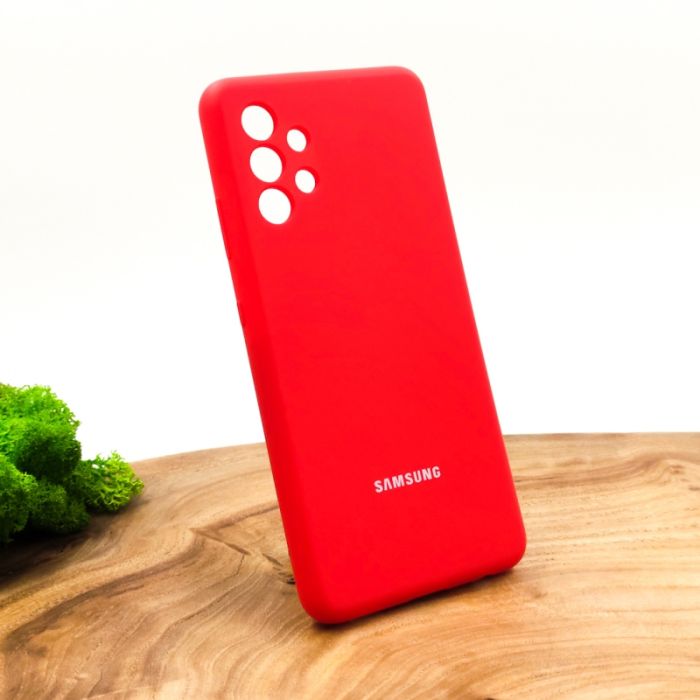 Оригинальный матовый чехол-накладка Silicone Case для SAMSUNG A32 4G Red