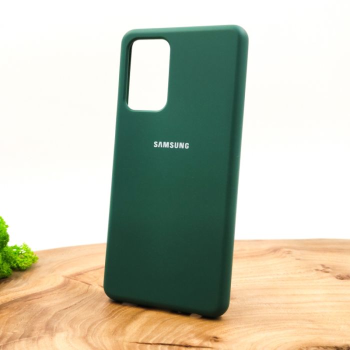 Оригинальный матовый чехол-накладка Silicone Case для SAMSUNG A72 Blue Green