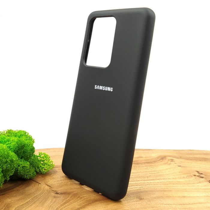 Оригинальный матовый чехол-накладка Silicone Case для Samsung S20 Ultra Black