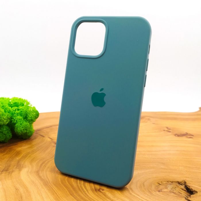 Оригинальный матовый чехол-накладка Silicone Case IPHONE 12(6.7) Pine Green