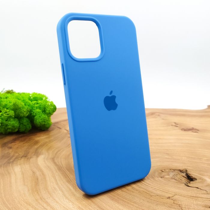 Оригинальный матовый чехол-накладка Silicone Case IPHONE 12(6.7) Sapphire
