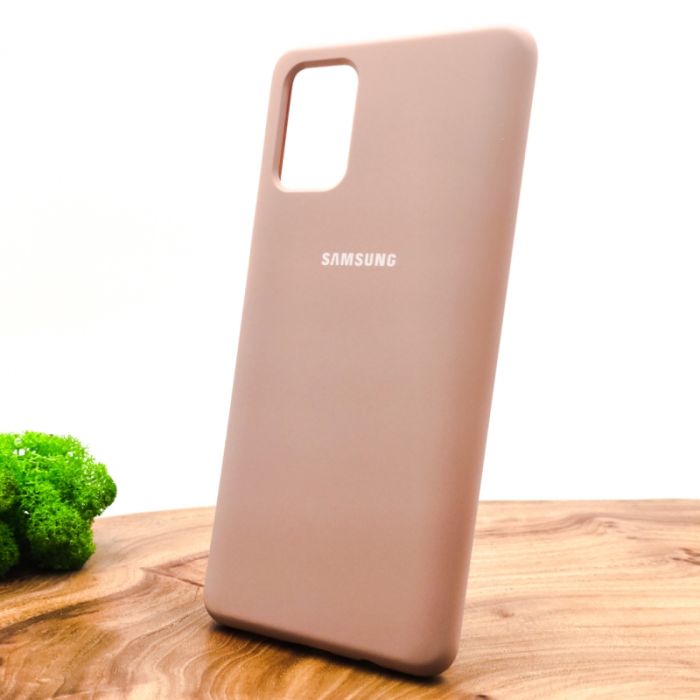 Оригинальный матовый чехол-накладка Silicone Case Samsung A71 Matte Pink