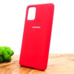Оригинальный матовый чехол-накладка Silicone Case Samsung A71 Red