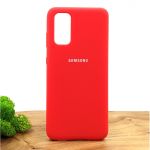 Оригинальный матовый чехол-накладка Silicone Case Samsung S20 Red
