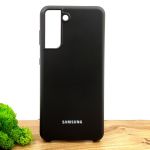 Оригинальный матовый чехол-накладка Silicone Case Samsung S21 Black