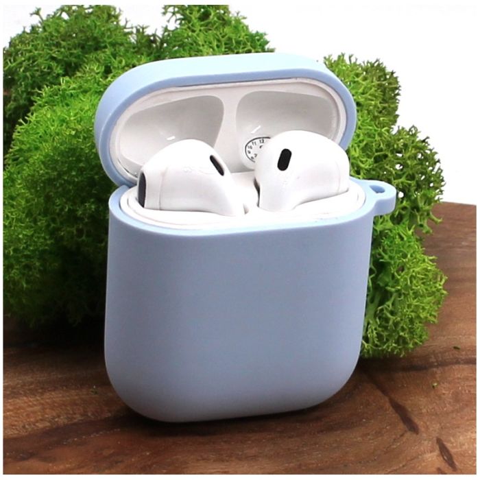 Оригинальный матовый чехол Silicone Case для AirPods Original Assembly Blue Agat
